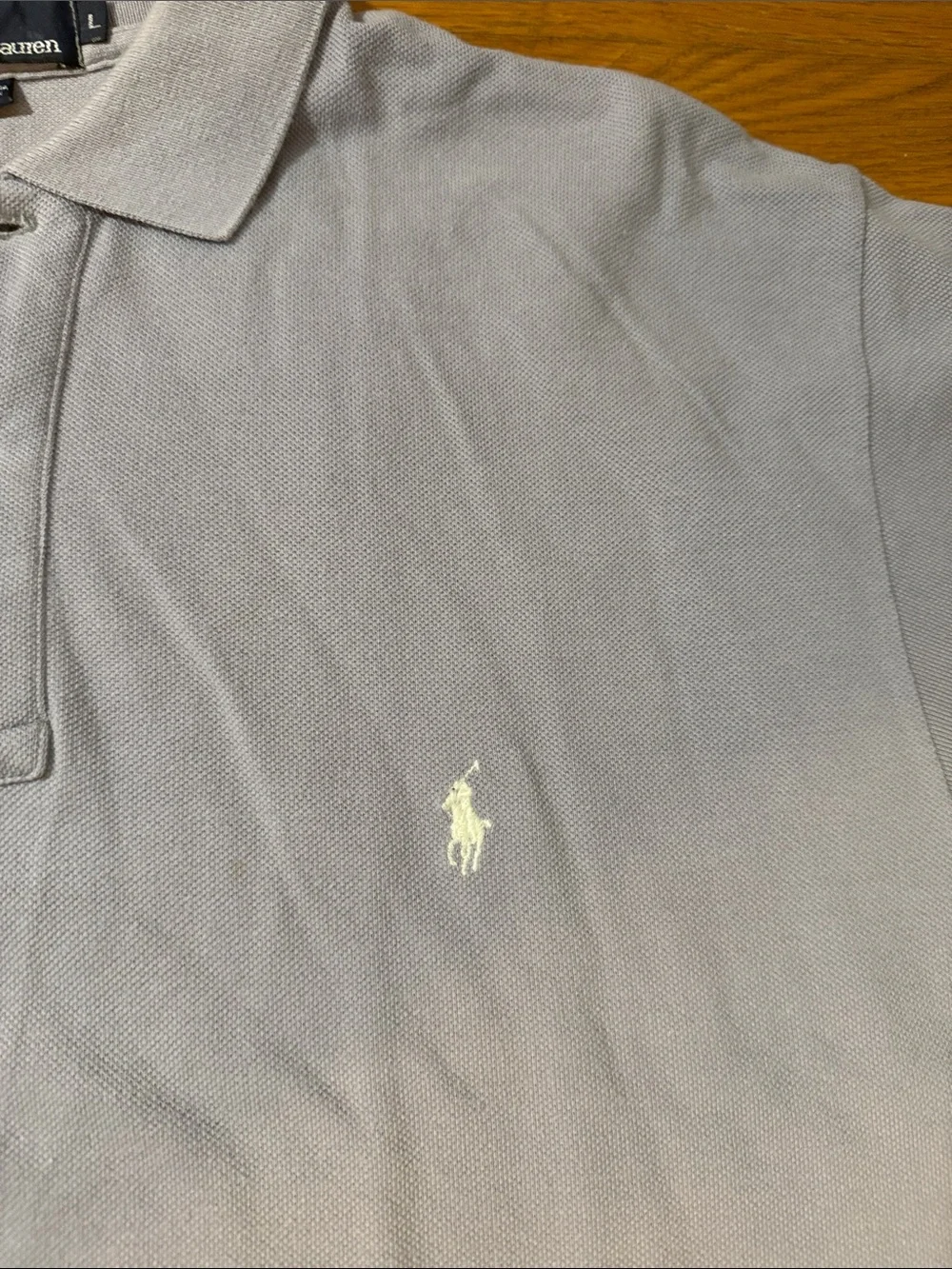 Polo by Ralph Lauren Men's Light Lavender Polo Shirt with Embroidered Pony